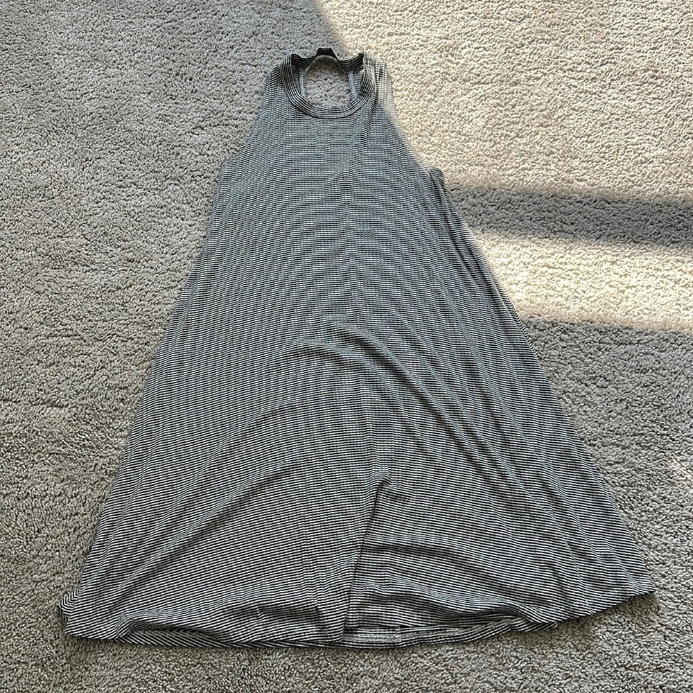 Ginger G Striped Tank Neck High Black and White Dress